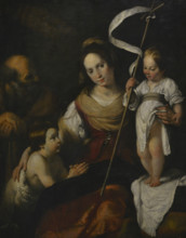 Bernardo Strozzi (1581-1644). Italian painter. Holy Family with the Infant Saint John the Baptist.