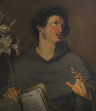 Saint Anthony of Padua (1195-1231). Portuguese Franciscan priest and preacher. Portrait by Bernardo