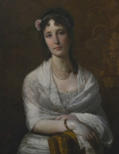Giovanni Bergamaschi (1828-1903). Italian painter. Portrait of Fanny Mina Rizzi, 1875. Encaustic on