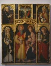 Agostino da Casanova. Italian painter documented in Liguria from 1523 to 1564. Polyptych. Lower