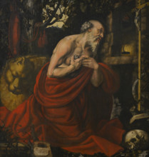 Saint Jerome (ca. 347-420). Father and Doctor of the Church. Penitent Saint Jerome. Painting