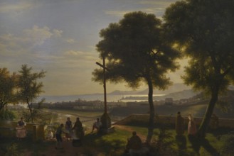 Giuseppe Bisi (1787-1869). Italian painter. View of Genoa, 1826. Oil on canvas, 150 x 109 cm.