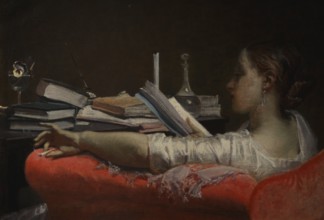 Federico Faruffini (1833-1869). Italian painter. The Reader, 1864-1865. Oil on canvas, 40,5 x 59 cm
