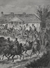 Russo-Turkish War (1877-1878). Russian Imperial Army. A Don Cossacks sotnia heading for Kischeneff.