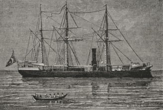 Russo-Turkish War (1877-1878). The Turkish gun-boat ""Lutffi-Djelil"", sunk by the Russian