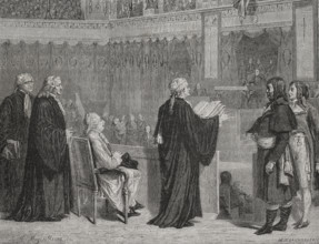 French Revolution. Judgment of King Louis XVI of France, December 1792. Louis XVI appears before