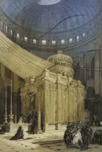 Jerusalem. Tomb of Jesus Christ. Church of the Holy Sepulchre. Engraving by Emile Rouargue. Later