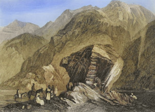 Egypt. Sinai Desert. Engraving by Emile Rouargue. Later colouration. ""La Tierra Santa y los