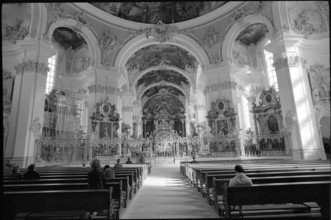Interior view of the monastery church of St. Gallen 1966