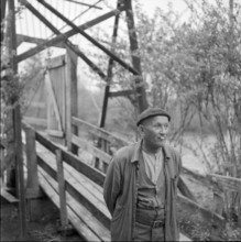 Emile Romanan, owner of the suspension bridge at Vivy Castle; 1959