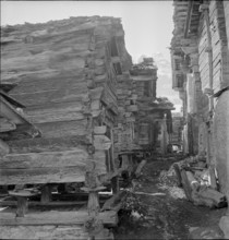 Wooden houses in the Valais village of Albinen; 1941