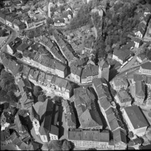 Baden, aerial photograph of the old town; 1957
