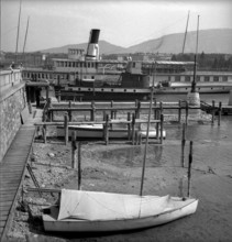 Geneva: Lake Geneva, low water level; 1943
