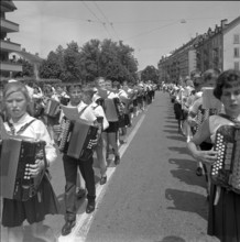 Parade at the Harmonica World Festival in Lucerne, 1964
