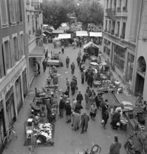 Flea market in Geneva; 1953