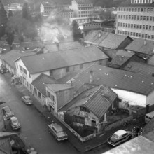 Geneva: Café du Dio and Salvation Army in the Plainpalais district; 1959