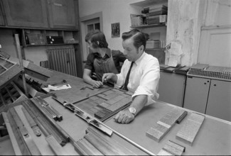 Border post on Lake Zurich, typesetting, 1971