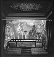 Fresco by Maurice Barraud in the Roman Catholic Church, Travers 1946
