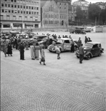 Gasoline shortage; car engines powered by wood gas; 1943