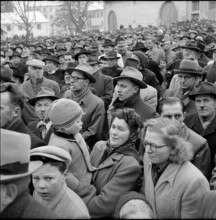 Protest against power plant construction; hydroelectric power plant; 1952
