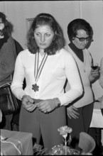Reception for downhill world champion Annerösli Zryd, Adelboden 1970