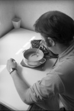 Prisoner eating, Winterthur Prison 1969