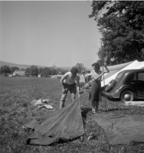 Tent construction at the international camp, Bächau, 1939