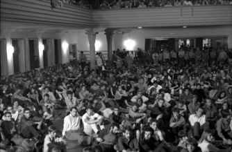 General Assembly of the Autonomous Youth Center Action in the Volkshaus Zurich 1968