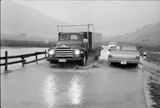 Flooding in Rothenthurm after the storm in 1969