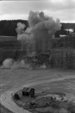Blasting of a limestone bank, Mellikon quarry 1970