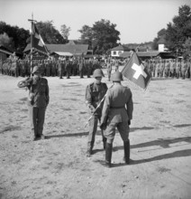 Military ceremony, flag handover, Winterthur 1949