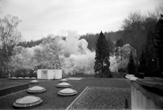Demolition of the Dolder Waldhaus Hotel in Zurich in 1972
