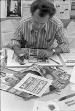 Graphic designer at work, 1972