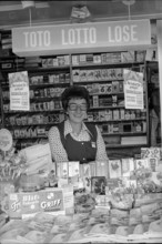 Kiosk saleswoman in Zurich; 1973