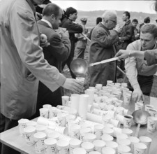 Drinks distribution; refreshments; rest; Easter March 1966