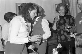 Reception for downhill world champion Annerösli Zryd, Adelboden 1970