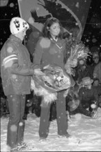 Reception for downhill world champion Annerösli Zryd, Adelboden 1970