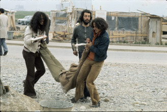 Occupation of the construction site for the planned Kaiseraugst nuclear power plant in 1975