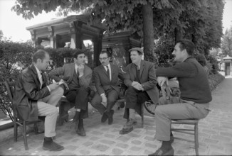 Men in a cemetery in Paris 1968