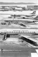 Zurich Kloten Airport in the snow, 1969