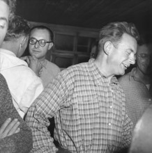 Prof. A. Bögli and researchers of the Höllochgrotten rescued after 10 days, 1952