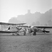 Biplane at Bad Ragaz airfield in 1958