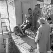 Renovation of the Reuss Bridge, divers in action; 1961