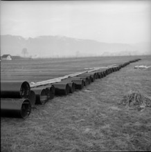 St. Margrethen, pipes for the construction of the Central European Pipeline; 1961