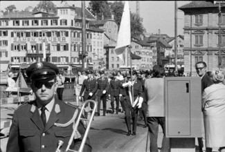 Swearingin of police recruits, police music, 1971