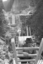 Taubenloch Gorge, bridge under construction; 1969