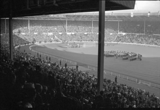 1966 World Cup semifinal in England: Spectators at Wembley Stadium