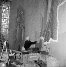 St. Ursuline Monastery Sion: mosaic fresco by Bernard Viglino, 1960