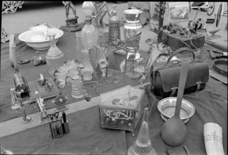 Display at a flea market in Geneva in 1972