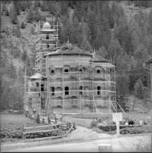 Saas Balen Church under renovation in 1963